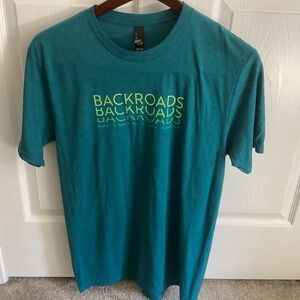 Ladies Green Shirt BACKROADS LOGO Short Sleeve Size Medium